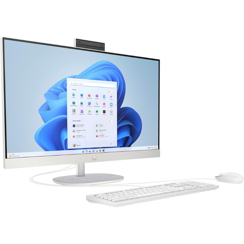 HP All-in-One 27-cr0155nh PC 13th Gen Intel Core i7-1355U 8GB RAM 512GB SSD 27" FHD Touch IPS Display Integrated Intel Iris Xᵉ Graphics HP 125 USB Wired Keyboard and Wired Mouse(A99BNEA) 1 Year Manufacturer Warranty