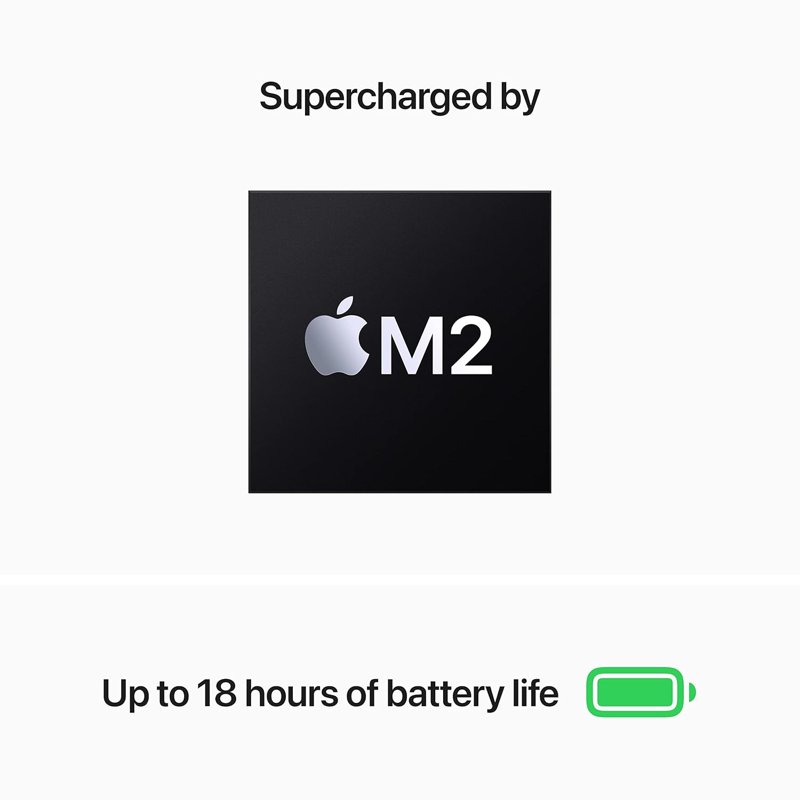 Apple MacBook Air Laptop Apple M2 Chip 8‑Core CPU 13.6" Liquid Retina Display 8GB RAM 512GB SSD Storage Backlit Keyboard 1080p FaceTime HD Camera