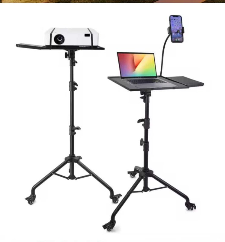 2 in 1 Projector Laptop Tripod Portable Projector  Stand With Mobile Phone Holder Floor Stand Lockable Wheels