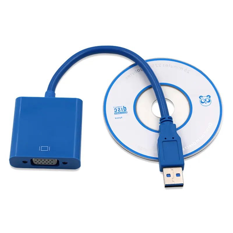 High Speed USB 3.0 To VGA Multi-display Adapter Converter Display Adapter Cable with Driver External Video Graphic Card for Windows 7/8 Supports USB 2.0