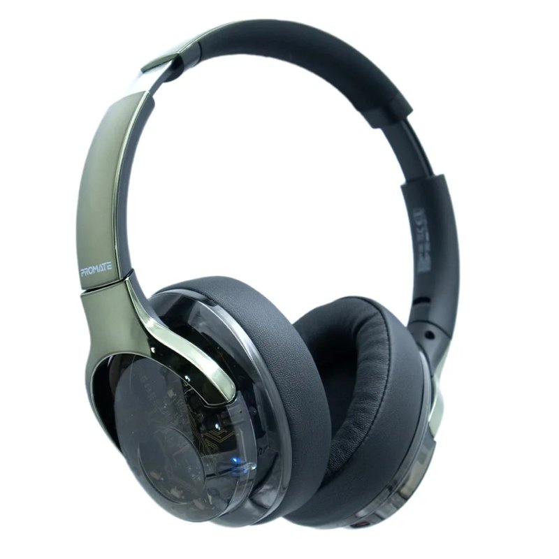 Promate TransTune Active Noise Cancelling Hi-Fi Stereo Wireless Headphones with RGB Lights