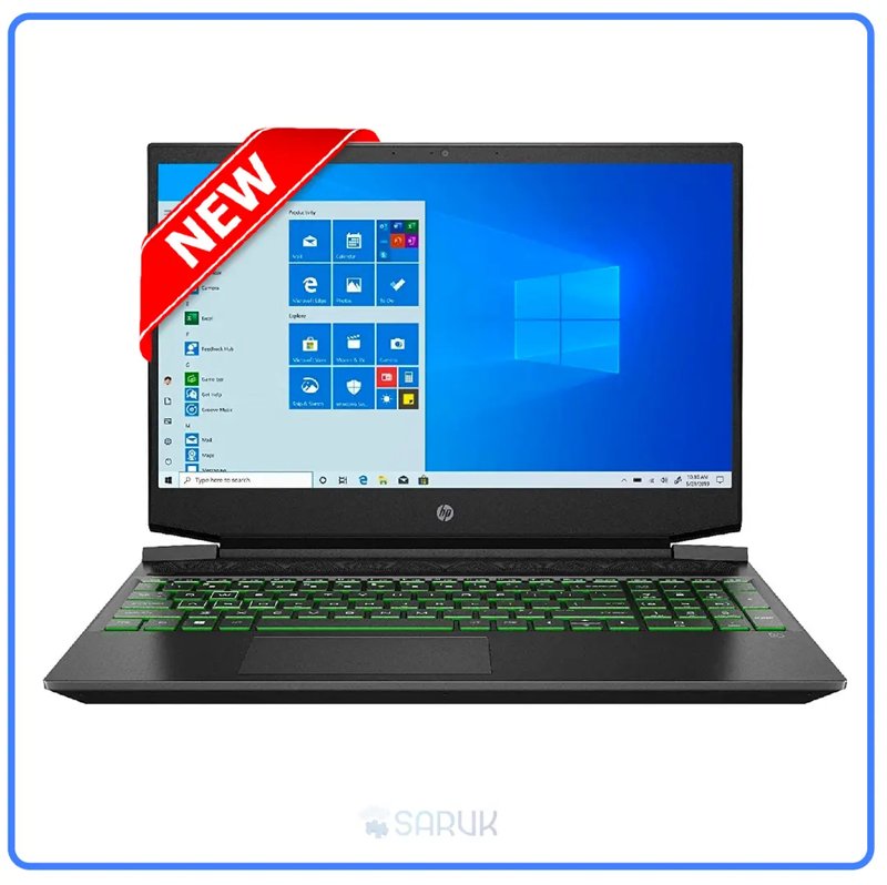 HP Pavilion Gaming-15-ec0001ca AMD Ryzen 5 3550H 15.6" Display 8GB DDR4 RAM 256GB SSD ROM 3GB NVIDIA GTX 1050 Windows 10 Green Backlit Keyboard Certified Refurbished Boxed