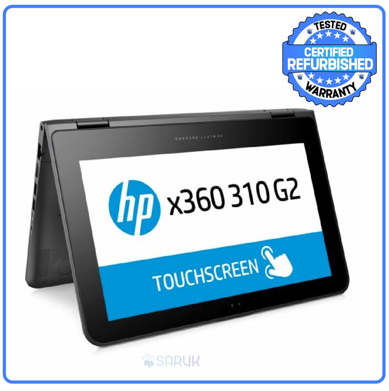 HP 310 G2 x360 11.6" Touch Screen Intel Pentium N3700 1.6 GHz 4GB RAM 128GB ROM SSD ex UK certified refurbished Ex UK 6 Months Warranty Convertible PC Plus