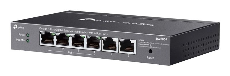 TP-Link ES206GP Omada 6-Port Gigabit Easy Managed 4-Port PoE+ Desktop Switch