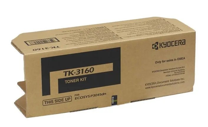 Kyocera Mita TK-3160 Toner Kit For Ecosys P3045DN/P3050DN/P3055DN/P3060DN