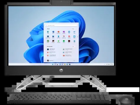 HP All-in-One 24-cb1022nh Bundle All-in-One PC Intel Core i5-1235U 23.8" FHD 8GB DDR4 3200 256GB PCIe NVMe SSD HP True Vision 720p HD Privacy Camera With Integrated Dual Array Digital Microphones Dual 2W Speakers HP 225 USB Keyboard and Mouse FreeDOS Jet Black 1 Year Warranty