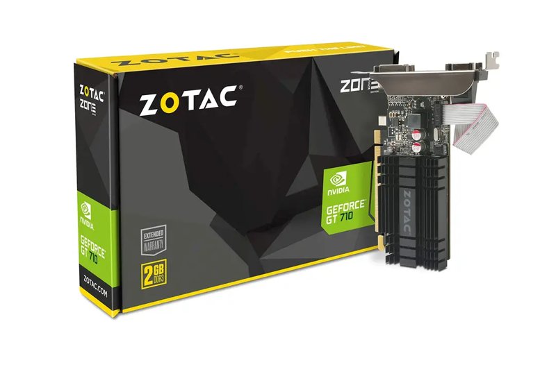 ZOTAC 2GB NVIDIA GeForce GT 710 DDR3 64-Bit PCI-E Desktop Dedicated Graphics Card