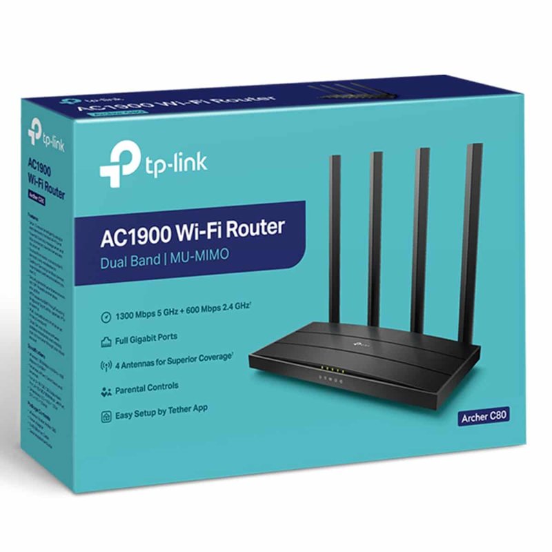 TP-Link Archer C80 AC1900 Wireless MU-MIMO Wi-Fi 5 Router TL-ARCHER C80