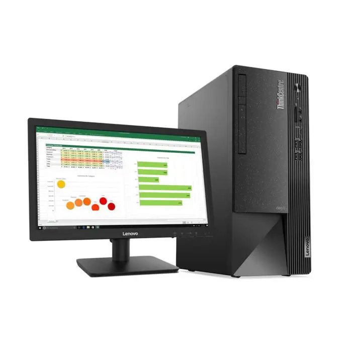 Lenovo ThinkCentre neo 50t Gen 3 Tower 12th Gen Intel Core i7-12700 Plus 8GB RAM 1TB HDD Storage Lenovo D19-10 18.5" HD Monitor