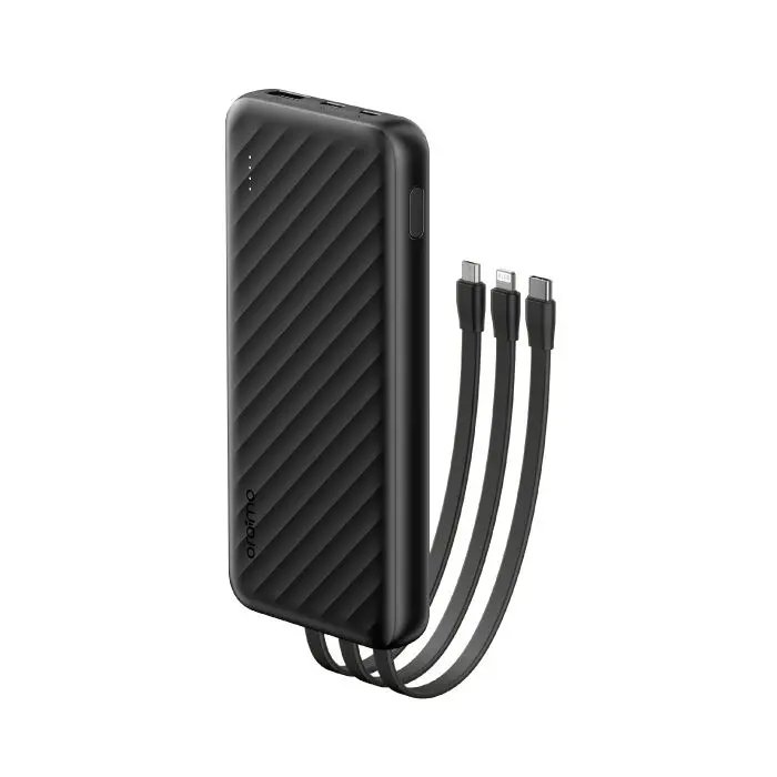 Oraimo Slice Link 10000mAh 12W Fast Charge 3 in 1 Portable Power Bank with Built-in Lightning & Type-C & Micro USB Cable OPB-P5101
