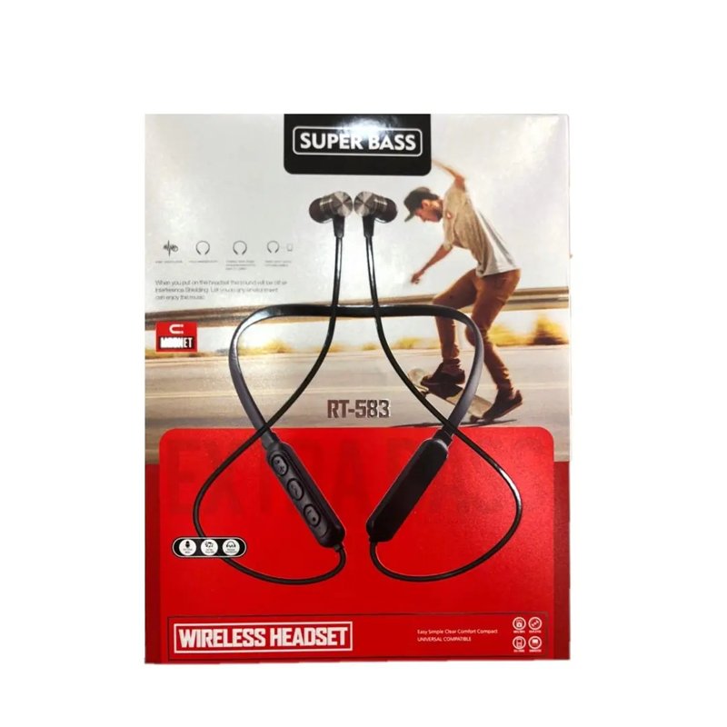 Magnet Wireless Headset RT-583 Super Bass Magnet Wireless Sports Super Bass Bluetooth Earphone Headset
