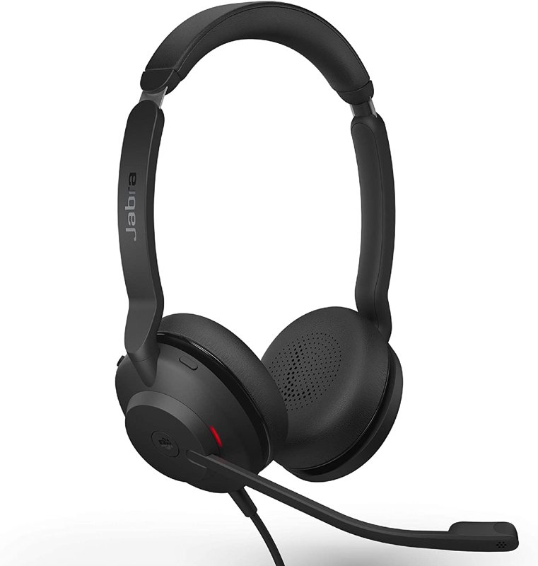 Jabra Evolve2 30 MS Wired Headset USB-A Stereo Black Lightweight Portable Telephone Headset with 2 Built-in Microphones Work Headset with Superior Audio and Reliable Comfort