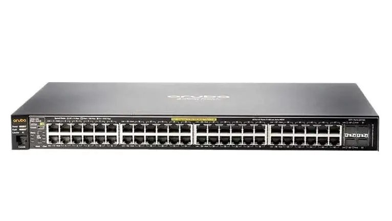 HPE Aruba 2530 48G PoE+ Switch 48 RJ-45 Autosensing 10/100/1000 PoE+ ports 4 Fixed Gigabit Ethernet SFP Ports 1U Height J9772A