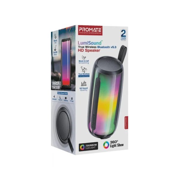 Promate Lumitower Lumisound True Wireless Bluetooth Speaker
