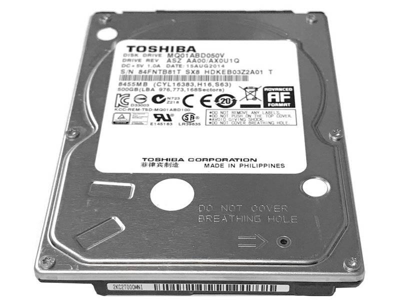 Toshiba 500GB 2.5" SATA Laptop Hard Drive Internal HDD