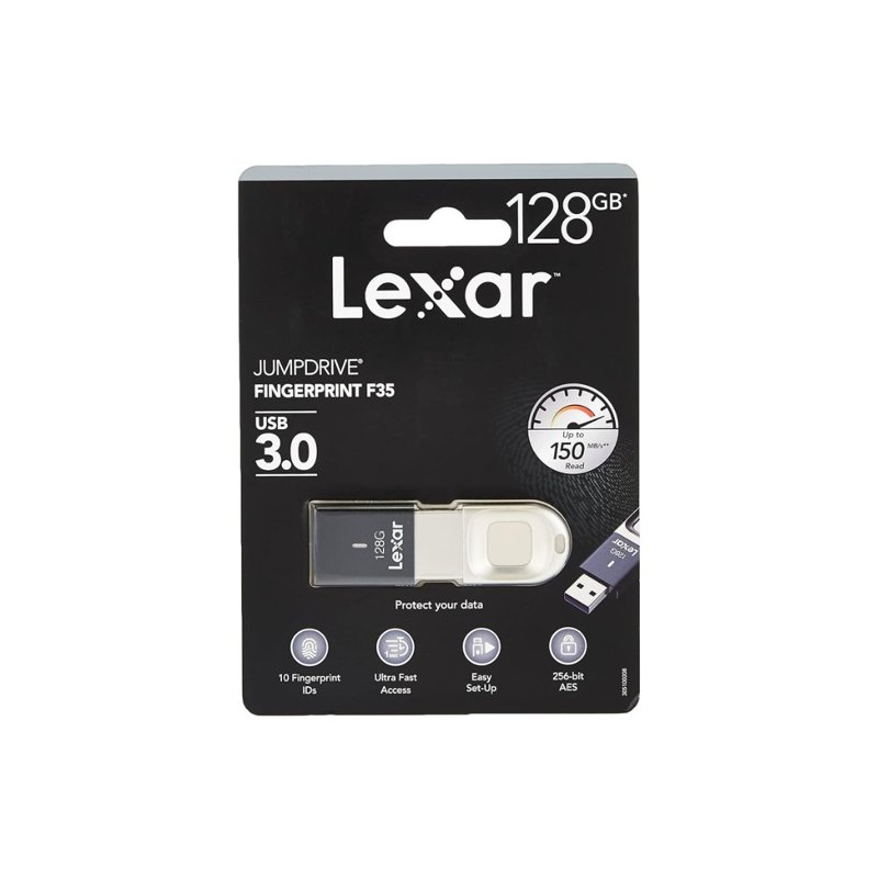 Lexar 128GB Fingerprint F35 USB 3.0 Flash Drive
