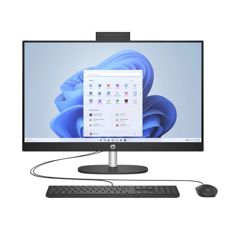 HP All-in-One 27-cr0086nh 13th Gen Intel Core i7-1355U 8GB RAM 512GB SSD 27" FHD Anti-glare Display No ODD HP True Vision 720p HD Tilt Privacy Camera HP 125 Black Wired Keyboard and Mouse Combo FreeDOS Brand New Bundle PC 1 Year Warranty (91H75EA)