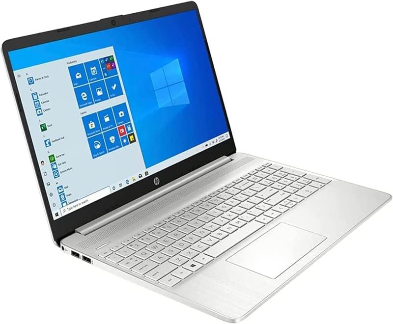 HP 14 Laptop AMD Ryzen 5 8GB DDR4 RAM 512GB PCIe SSD 14.0" Display Display AMD Radeon Graphics HD Webcam Bluetooth Wi-fi Silver Keyboard Markings On Screen 6 Months Warranty