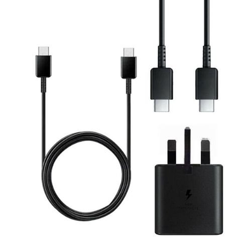 Samsung 25W USB-C Original Charger Plus USB-C to USB-C Black