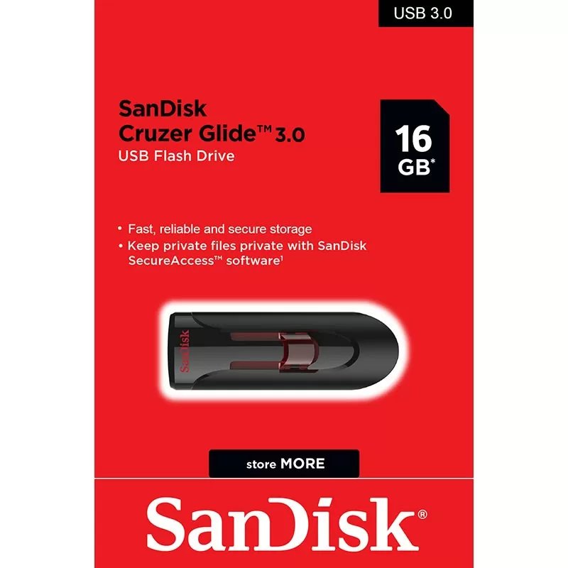 SanDisk Cruzer Glide 16GB USB 3.0 Flash Drive