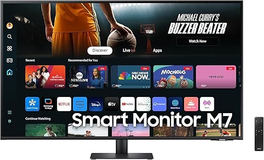 Samsung M7 32" M70D 4K UHD Smart Monitor with Streaming TV for Multi-Device Experience Smart Screen (LS32DM702UMXUE)