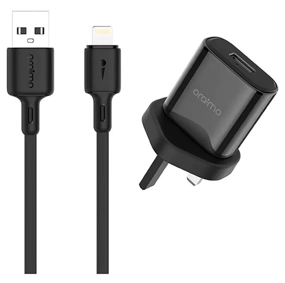 Oraimo OCW-U65S+L53 Charger Kit With Lightning Cable Efficient And Durable Iphone Charger