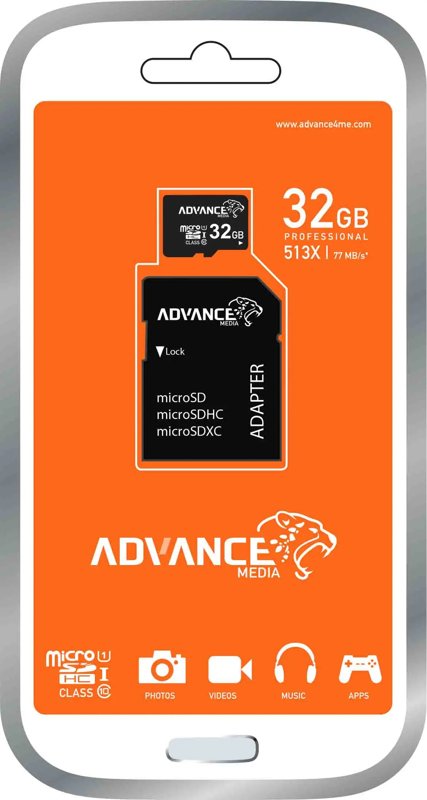 Advance 32GB Micro SD Memory Card with Adaptor
