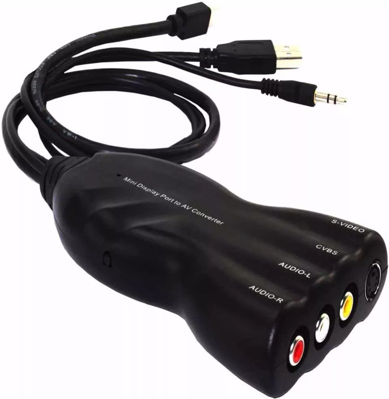 Mini Displayport to AV/CVBS/RCA/S-Video TV NTSC Converter for Laptop