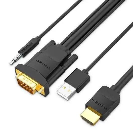 Vention HDMI to VGA 1.5m Cable (ABIBG) HDMI Male to VGA Male Cable Audio Video Converter Cord