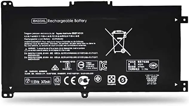 HP BK03XL Rechargeable Li-Polymer Battery Replacement 11.55V 41.7Wh(3 Cells) For HP Pavilion 14-ba153cl