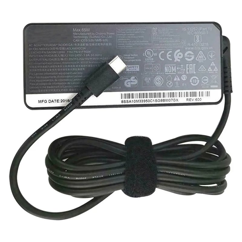 Lenovo USB Type-C 65W Travel Laptop Adapter- Generic
