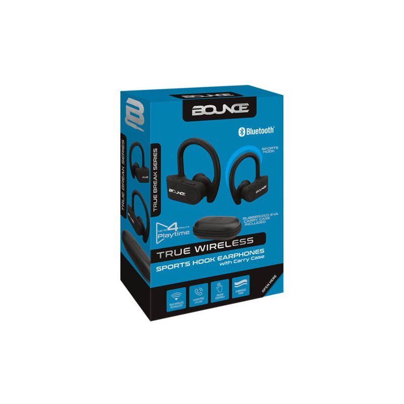 Bounce True Break Sports Hook TWS Earphones + Carry Case