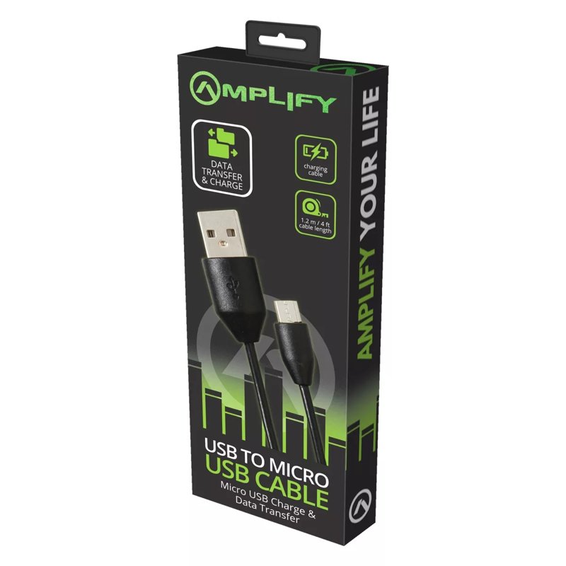 Amplify USB to Micro USB Charge Cable AM6001-BK