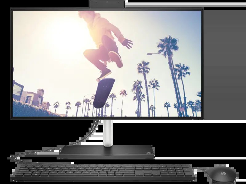 HP All-in-One 24-cb1026nh Bundle All-in-One PC Intel Core i5-1235U 23.8" FHD 8GB DDR4 3200 512GB PCIe NVMe SSD HP True Vision 720p HD Privacy Camera With Integrated Dual Array Digital Microphones Dual 2W Speakers HP 225 USB Keyboard and Mouse FreeDOS Jet Black 1 Year Warranty