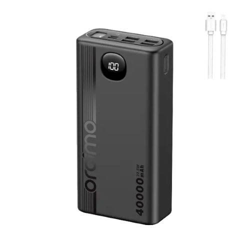 Oraimo PowerBox 400 Vision OPB-7400Q 22.5W 40,000mAh Fast Charging Power Bank with Digital Display, Dual USB-A + Type-C Ports, AniFast Charging, PD & QC3.0 Compatible