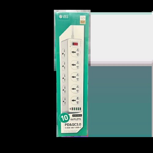 Lightwave 10-Way Surge Protector Extension 3M Cord Cable LW-EXT-106U-3P