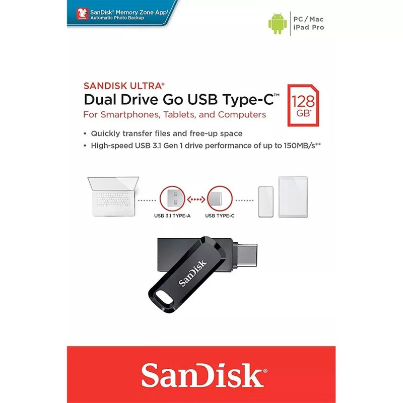 SanDisk Ultra Dual Drive Go USB Type-C 128GB