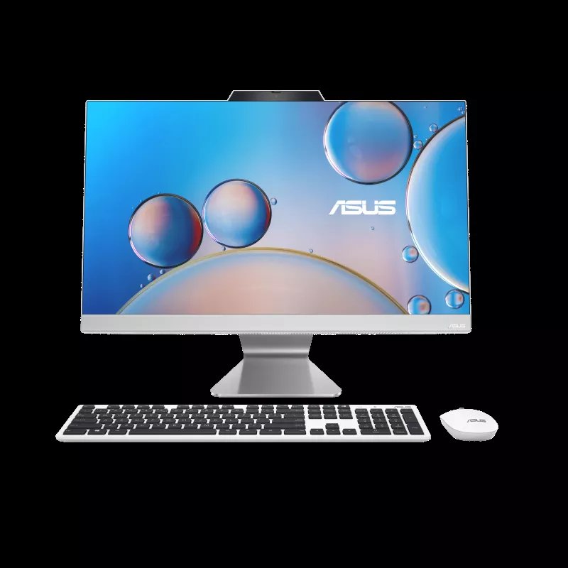ASUS A340 All-in-One (AIO) Desktop PC Intel Core i5-13420H 8GB DDR4 RAM 512GB M.2 NVMe PCIe 4.0 SSD 23.8" FHD Touch Screen LED Display 720p FHD Camera With Privacy Shutter Plus Wireless White Keyboard and Wireless Optical Mouse 1 Year Warranty