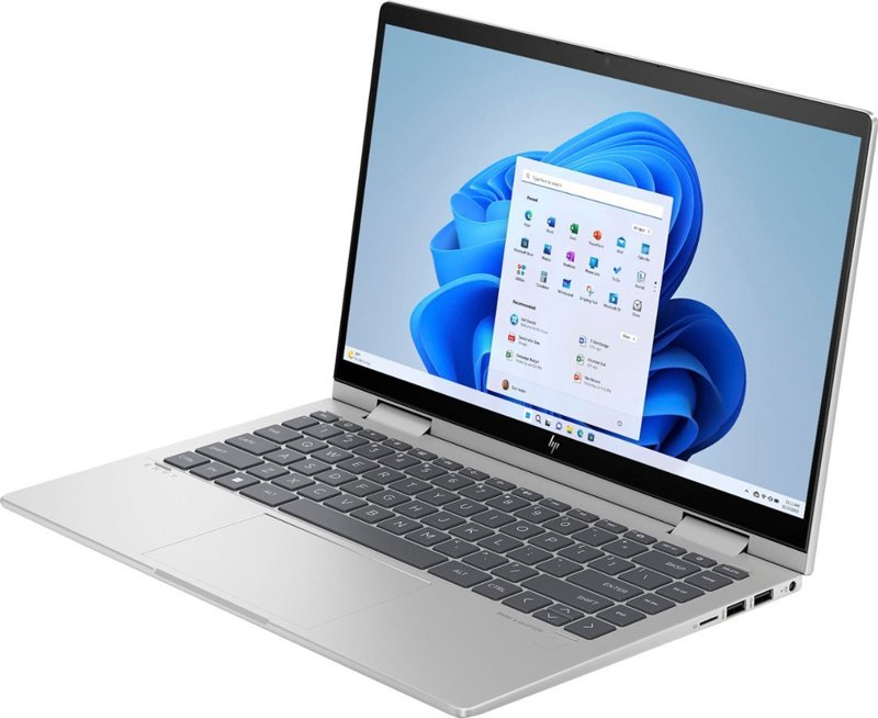 HP Pavilion 14 x360 Convertible 14-dw1040TU 14" FHD Touchscreen 11th Gen Intel Core i7-1165G7 8GB DDR4-3200 MHz RAM 512GB PCIe NVMe M.2 SSD Intel Iris Xe Graphics HP Wide Vision 720p HD camera Audio by B&O Windows 11 Home Silver Boxed Certified Refurbished 1 Year Warranty