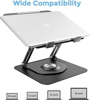 Rotatable Laptop Stand Foldable Notebook Stand Holder Adjustable Non-slip Portable 11-16 Inch Aluminum