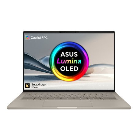 ASUS Zenbook A14 OLED (UX3407QA-QD311W) Qualcomm Snapdragon X Elite X1E-78-100 16GB RAM 512GB M.2 NVMe PCIe 4.0 SSD 14" WUXGA OLED Display  FHD camera Windows 11 Home English Keyboard Iceland Gray 1 Year Manufacturer Warranty