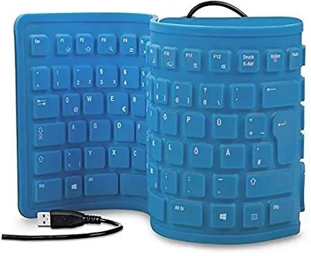 Flexible Rubber Keyboard-Blue 14 Inch
