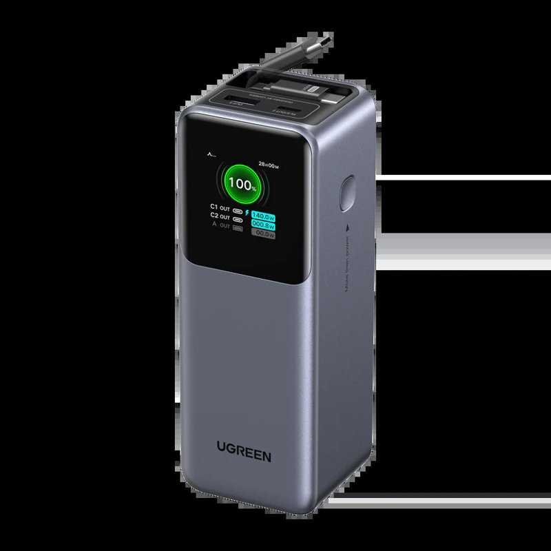 UGREEN Nexode Power Bank 20000mAh 165W with Retractable USB-C Cable