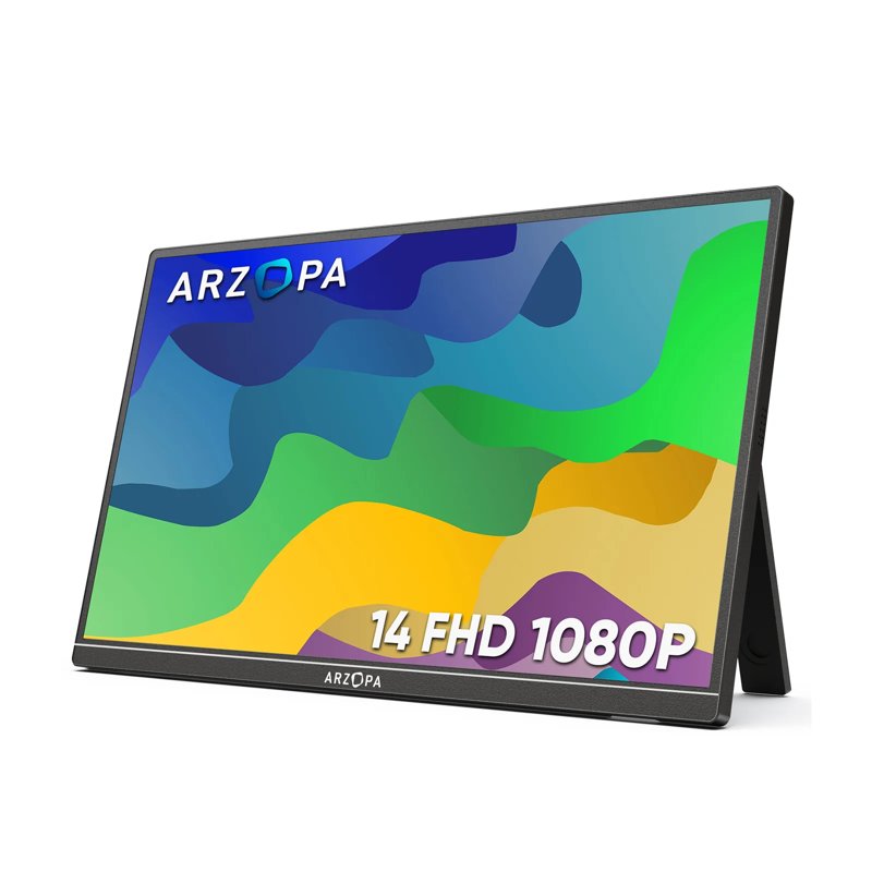 Arzopa A1S Ultra-Thin Portable Monitor with Kickstand 14" Ultra Slim Portable Laptop Monitor