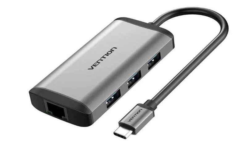 Vention USB-C Multi-Functional 6 in 1 Docking Station Type C TO HDMI/USB 3.0 (3 port) RJ45/PD (87W) Converter 0.5m – CNCHB