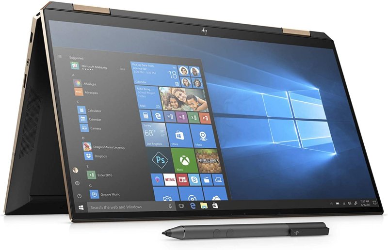 HP Spectre x360 Convertible Laptop PC 13t-aw200 11th Gen Intel Core i7-1165G7 4.7 GHz 13.3" FHD Touchscreen Display 16GB RAM 1TB SSD Webcam Wi-Fi Bluetooth Intel Iris Xe Graphics Windows 10 Home Nightfall Black 1 Year Warranty