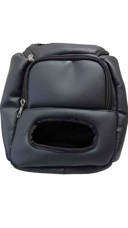 Saruk Branded Faux Leather Pet Carrier Backpack with Zipper Closures