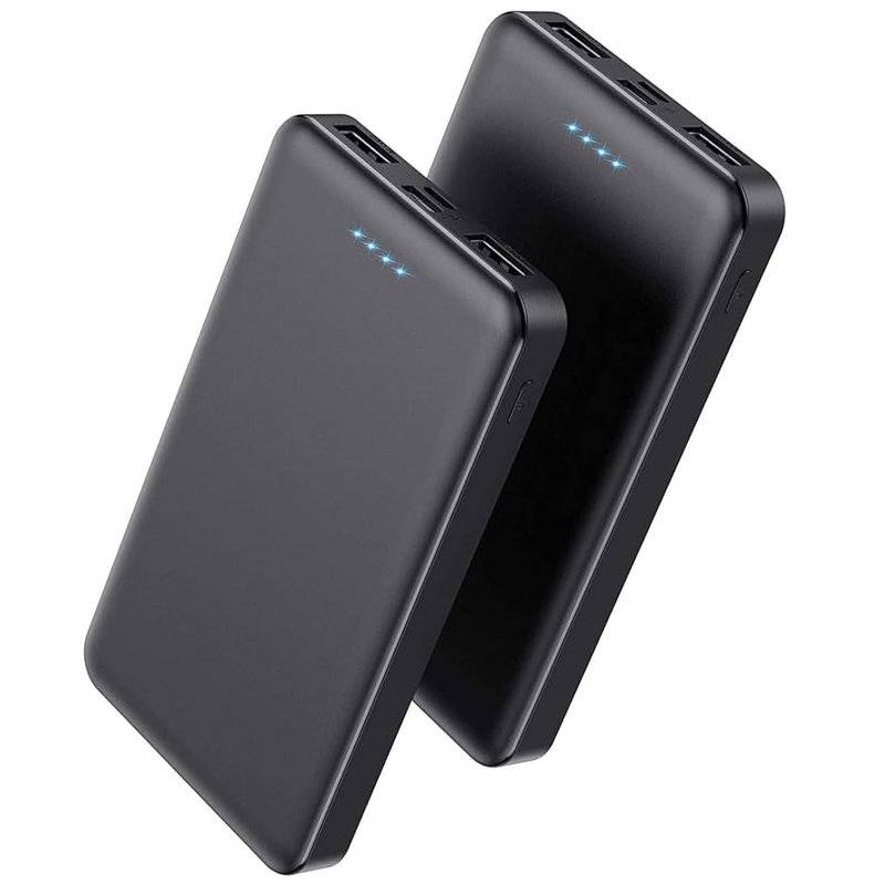 PIXOR Power Bank 10000mAh (12W) Built-in Lightning & USB-C Cables 4 Outputs (PixorPB-1012BK)