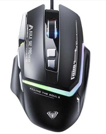 AULA S12Pro Wired Eports Gaming Mouse with Programmable Buttons Software Support Rapid Fire Button 12800 DPI Optical Gamer Mouse