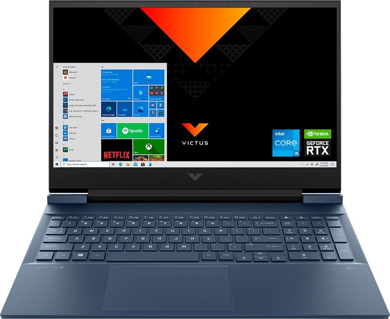 HP Victus 15-fa1017nia Gaming Laptop 15.6" FHD Display 13th Gen Intel Core i5-13500H 16GB DDR4-3200 MHz RAM 512GB PCIe NVMe SSD 6GB GDDR6 NVIDIA GeForce RTX 4050 Laptop GPU Audio by B&O HP Wide Vision 720p HD Camera Windows 11 Home 1 Year Warranty